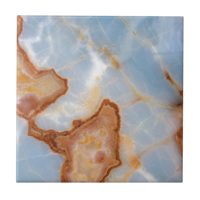 Baby blue marmor med rostig Veining Kakelplatta (Framsidan)