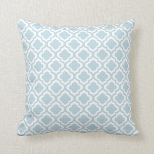 Baby blue marockansk spaljéQuatrefoil klöver Kudde
