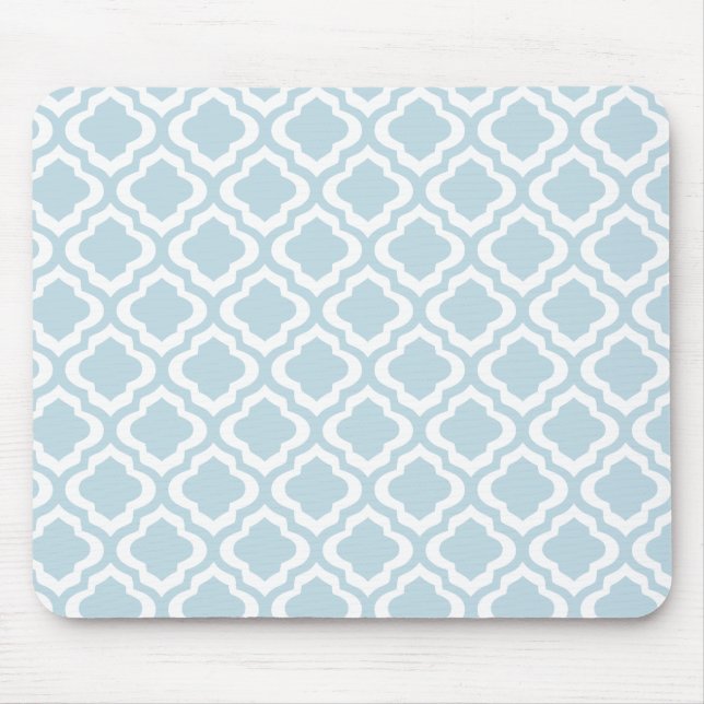 Baby blue marockansk spaljéQuatrefoil klöver Musmatta (Framsidan)