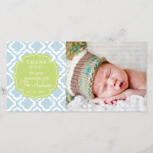 Baby blue marockanskt spaljéQuatrefoil tack Kort