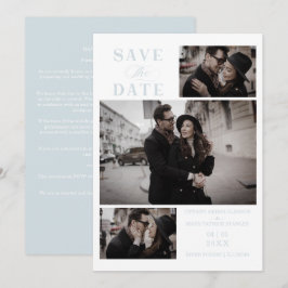 Baby Blue Modern 3 Custom Photos Wedding