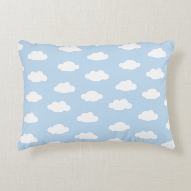 Baby blue molniga himmel mönster prydnadskudde (Framsidan)