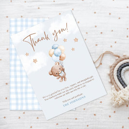 Baby blue Nalle Babyskiss Tack Kort