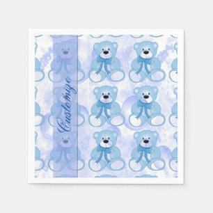Baby blue nallemönsterservetter pappersservett