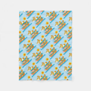 Baby blue Noahs ark Fleecefilt
