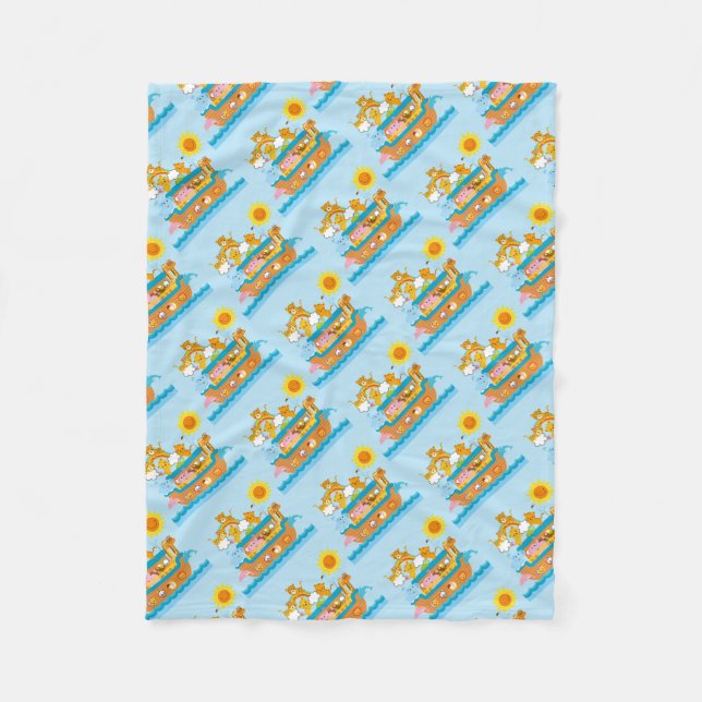 Baby blue Noahs ark Fleecefilt (Framsidan)