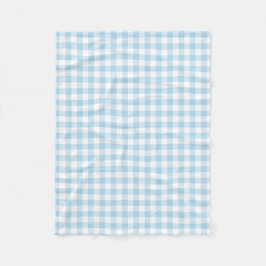 Baby blue och för vit Gingham kontrollerat mönster Fleecefilt