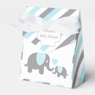 Baby blue och Grått Rand Elephant Presentaskar