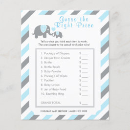 Baby blue och Grått Rand Elephant - Pris Flygblad