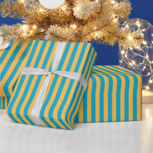 Baby blue och Gult Narrow Rand Presentpapper