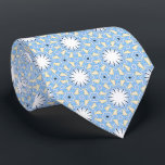 Baby blue och Gult Slips<br><div class="desc">Vackert mönster på baby blue, gult och vit av designern Kim Niles.</div>