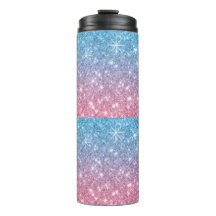 BABY BLUE OCH ROSA GLITTER STIL TUMBLER