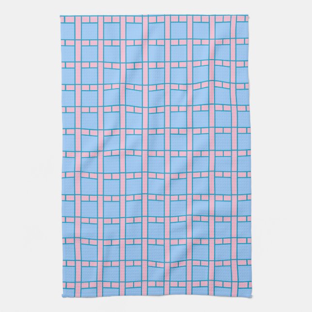 Baby blue och Rosa Kökshandduk (Vertikal)