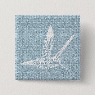 Baby blue och vit Elegant Hummingbird Knapp