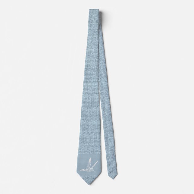 Baby blue och vit Elegant Hummingbird Slips (Framsida)