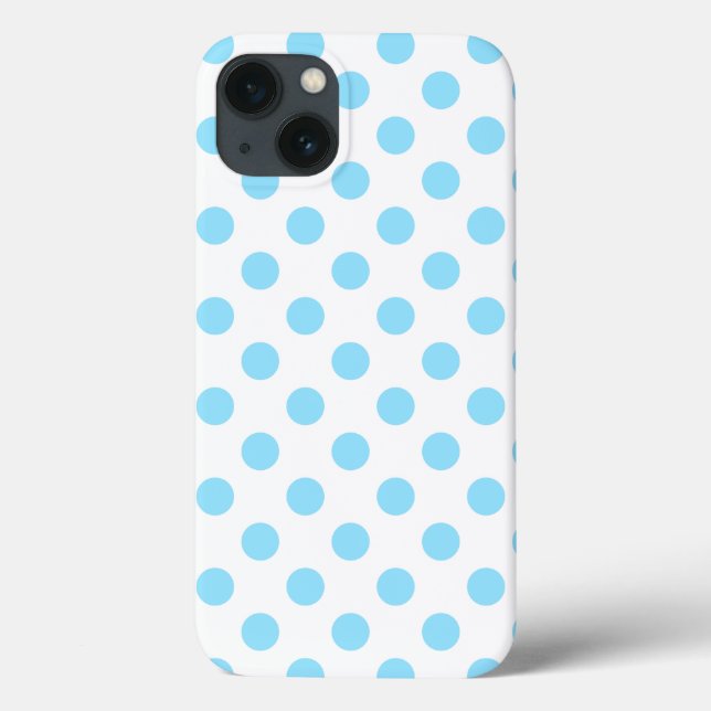 Baby blue och vit polka dots Fodral-Mate iPhone ca (Baksida)