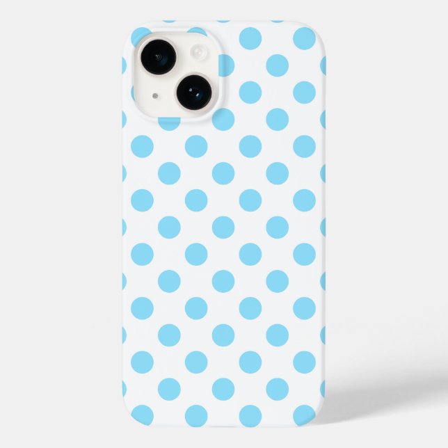 Baby blue och vit polka dots Fodral-Mate iPhone ca (Baksida)