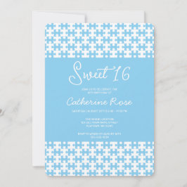 Baby blue och vit puzzel med kontrollerbart glas 1 inbjudningar