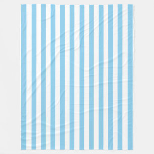 Baby blue och vit Rand Fleece Blanket