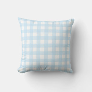 Baby Blue och vit stor Gingham-mönster. Kudde