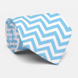 Baby blue och vit stor Storlek diagonal spenat Slips