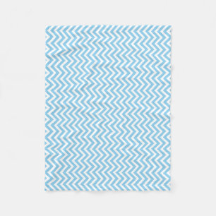Baby blue och vit Storlek Lodrät Chevron Fleecefilt