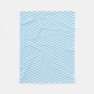 Baby blue och vit Storlek Vågrät Chevron Fleecefilt