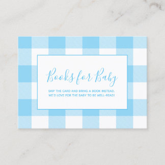 Baby Blue och Vita Gingham Rutiga Böcker för Bebis Tilläggskort
