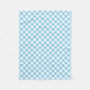 Baby blue och vita, medelstora Gingham-kontroller Fleecefilt