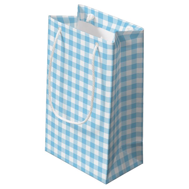 Baby blue och vita medelStorleka Gingham-kontrolle (Baksidan Vinklad)