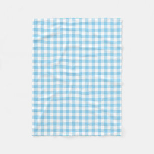 Baby blue och vita medelStorleka Gingham-kontrolle Fleecefilt