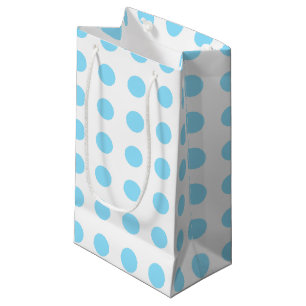 Baby blue och vita polka dots