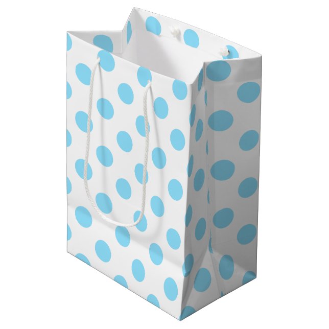 Baby blue och vita polka dots (Framsidan Vinklad)