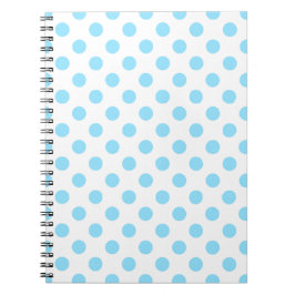 Baby blue och vita polka dots anteckningsbok