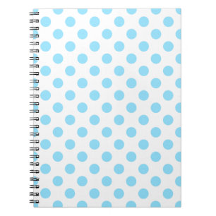 Baby blue och vita polka dots anteckningsbok
