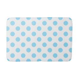 Baby blue och vita polka dots badrumsmatta