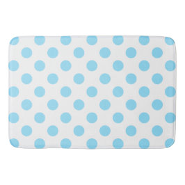 Baby blue och vita polka dots badrumsmatta