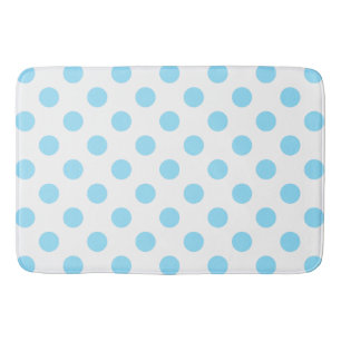 Baby blue och vita polka dots badrumsmatta