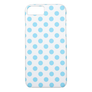 Baby blue och vita polka dots