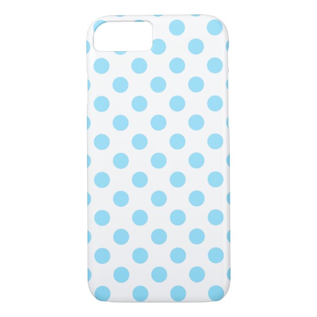 Baby blue och vita polka dots Case-Mate iPhone skal (Baksida)
