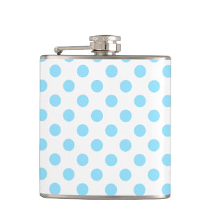 Baby blue och vita polka dots fickplunta