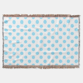 Baby blue och vita polka dots filt