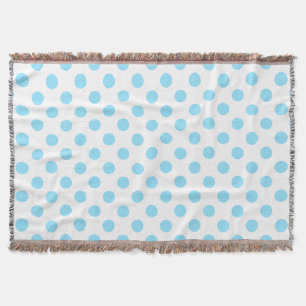 Baby blue och vita polka dots filt
