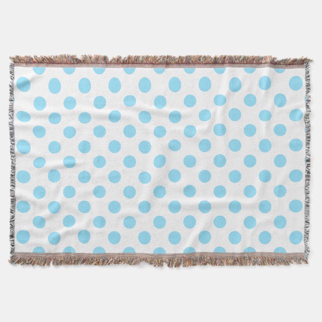 Baby blue och vita polka dots filt (Framsidan)