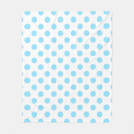 Baby blue och vita polka dots fleecefilt