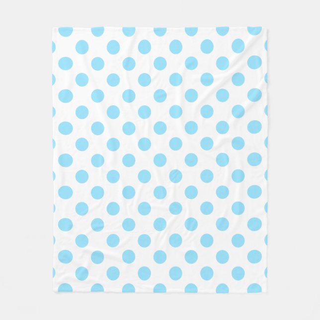 Baby blue och vita polka dots fleecefilt (Framsidan)
