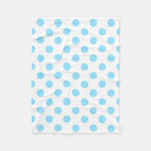 Baby blue och vita polka dots fleecefilt