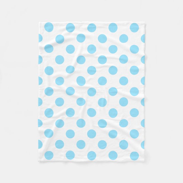 Baby blue och vita polka dots fleecefilt (Framsidan)