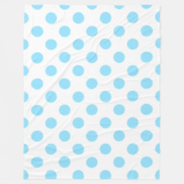 Baby blue och vita polka dots fleecefilt