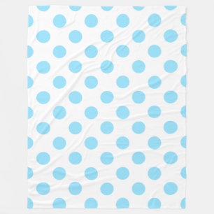 Baby blue och vita polka dots fleecefilt